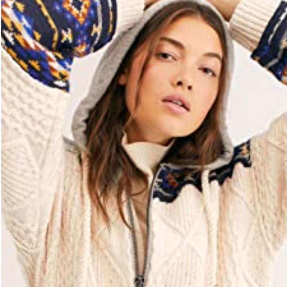 Free People Sweater Coat Capture The Moment Heavy Weight Chunky Knit Sm & Md NWT - Picture 4 of 15